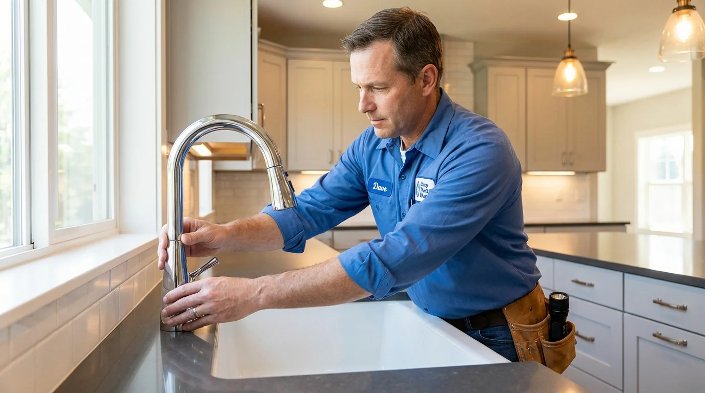 Kitchen faucet installation by Johns Plumbing LLC in Leesport