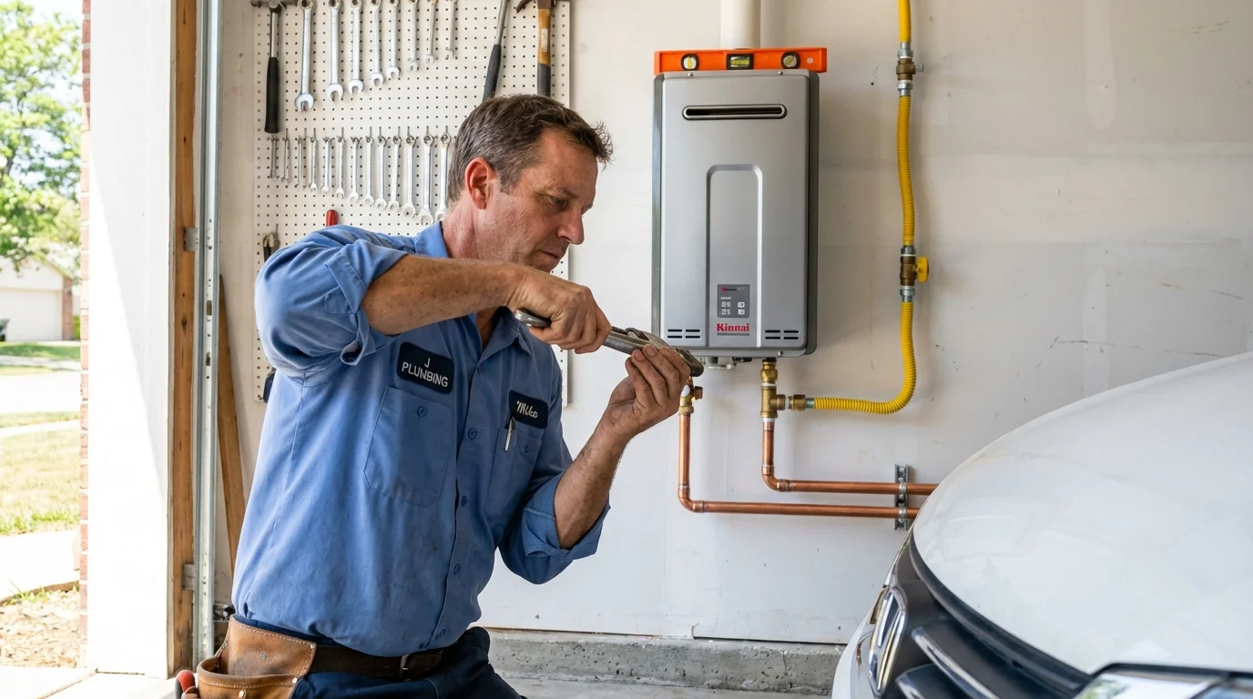 Tankless water heater installation by a Johns Plumbing LLC plumber in Leesport